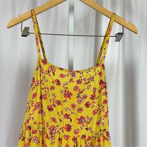 Old Navy Medium Floral Ruffle Boho Swing Tiered Dress Summer Cottagecore Pockets - Picture 3 of 9